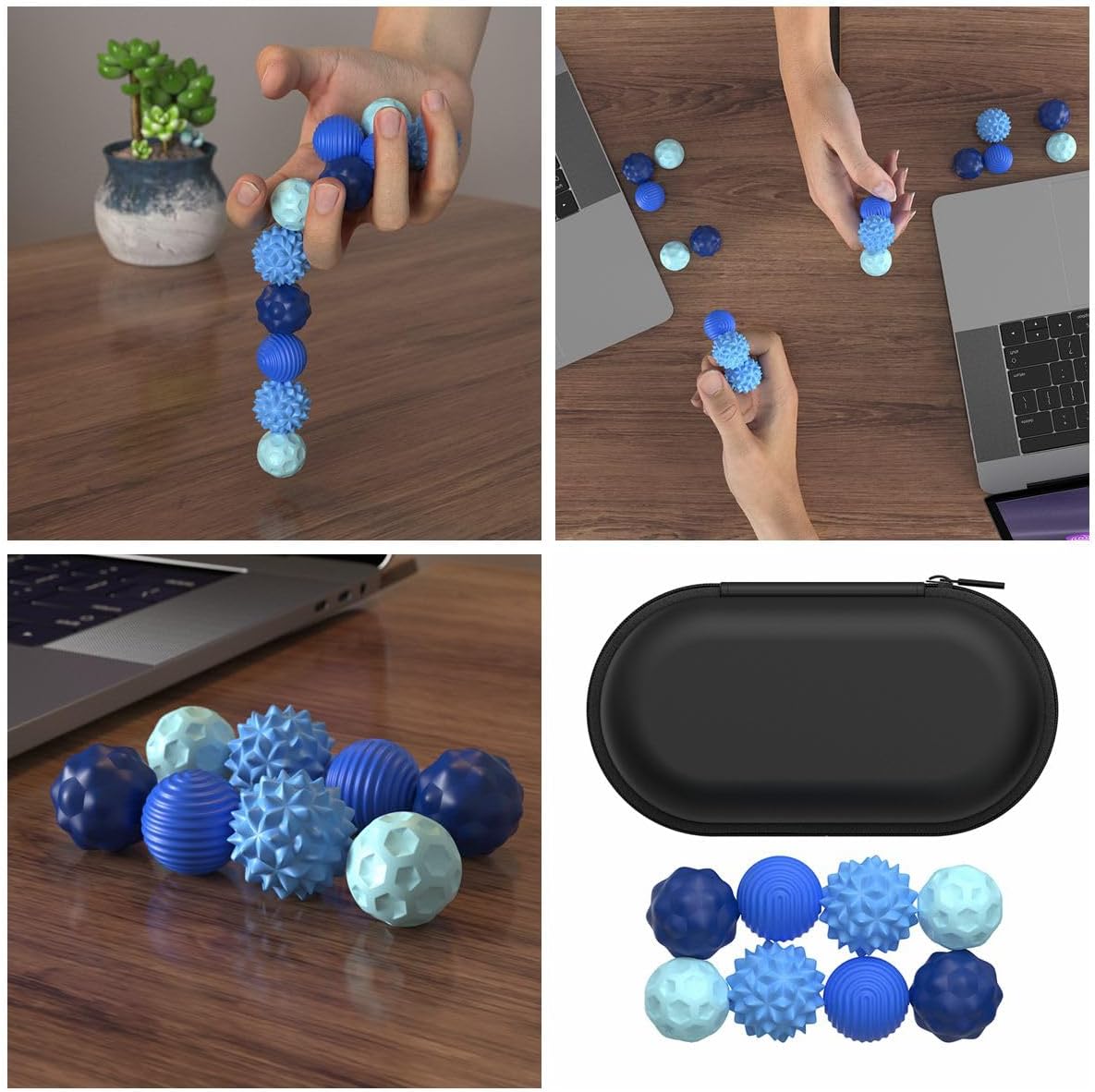 Thumbnail 3 de Magnetische Fidget Balls (8-teilig) aus Silikon – 8PCS Magnetic Fidget Balls in Blau