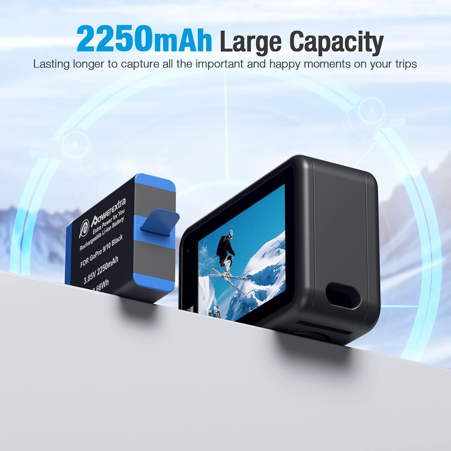 Thumbnail 5 de Powerextra GoPro Hero batteries 2250mAh pack