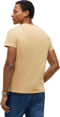 Detalle 2 de Tommy Jeans T-Shirt da Uomo a Maniche Corte Slim Fit Originale TJM, Beige Sabbia