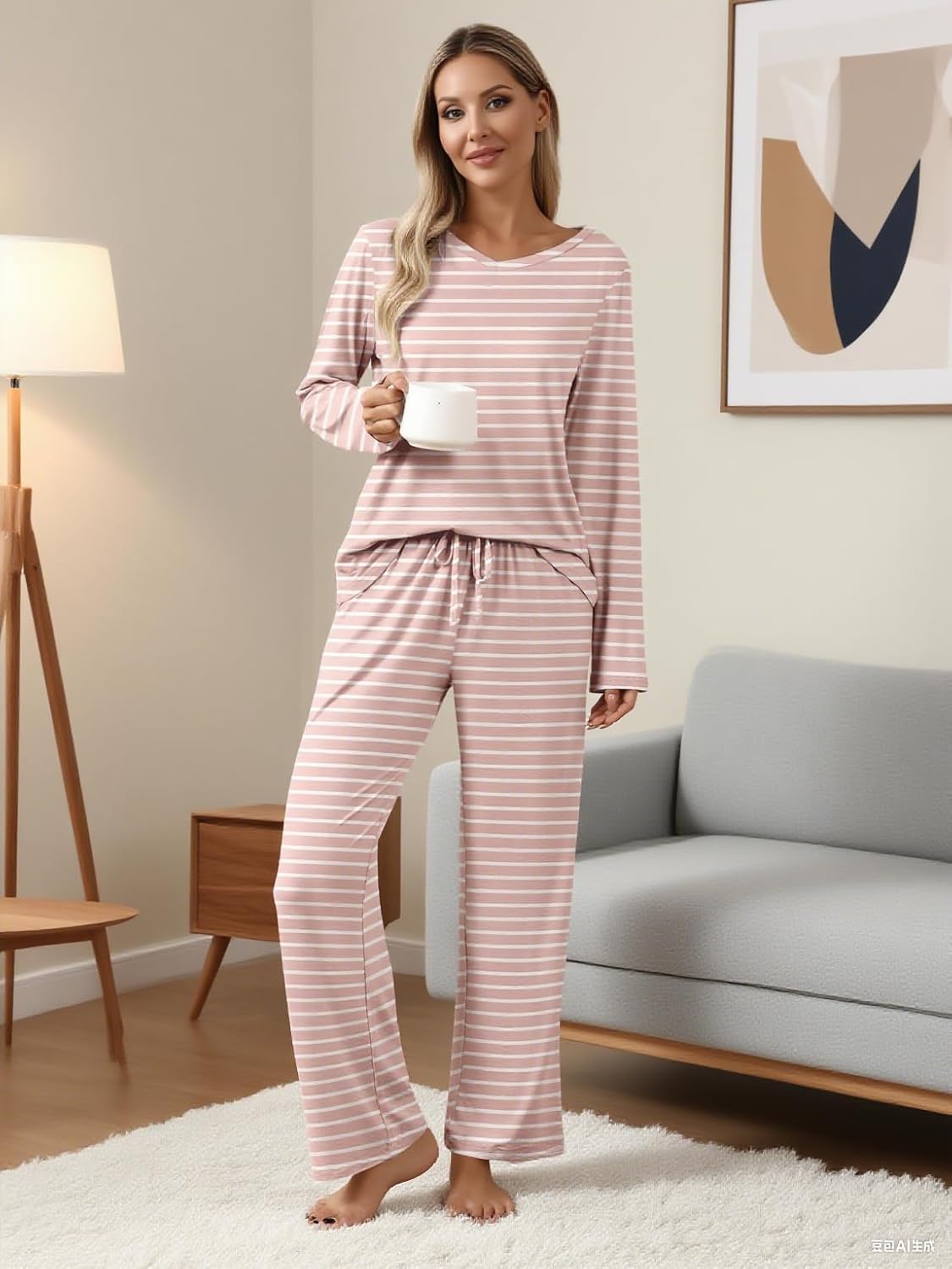 Detalle 2 de Ekouaer Women's Pajama Sets, 2-Pack