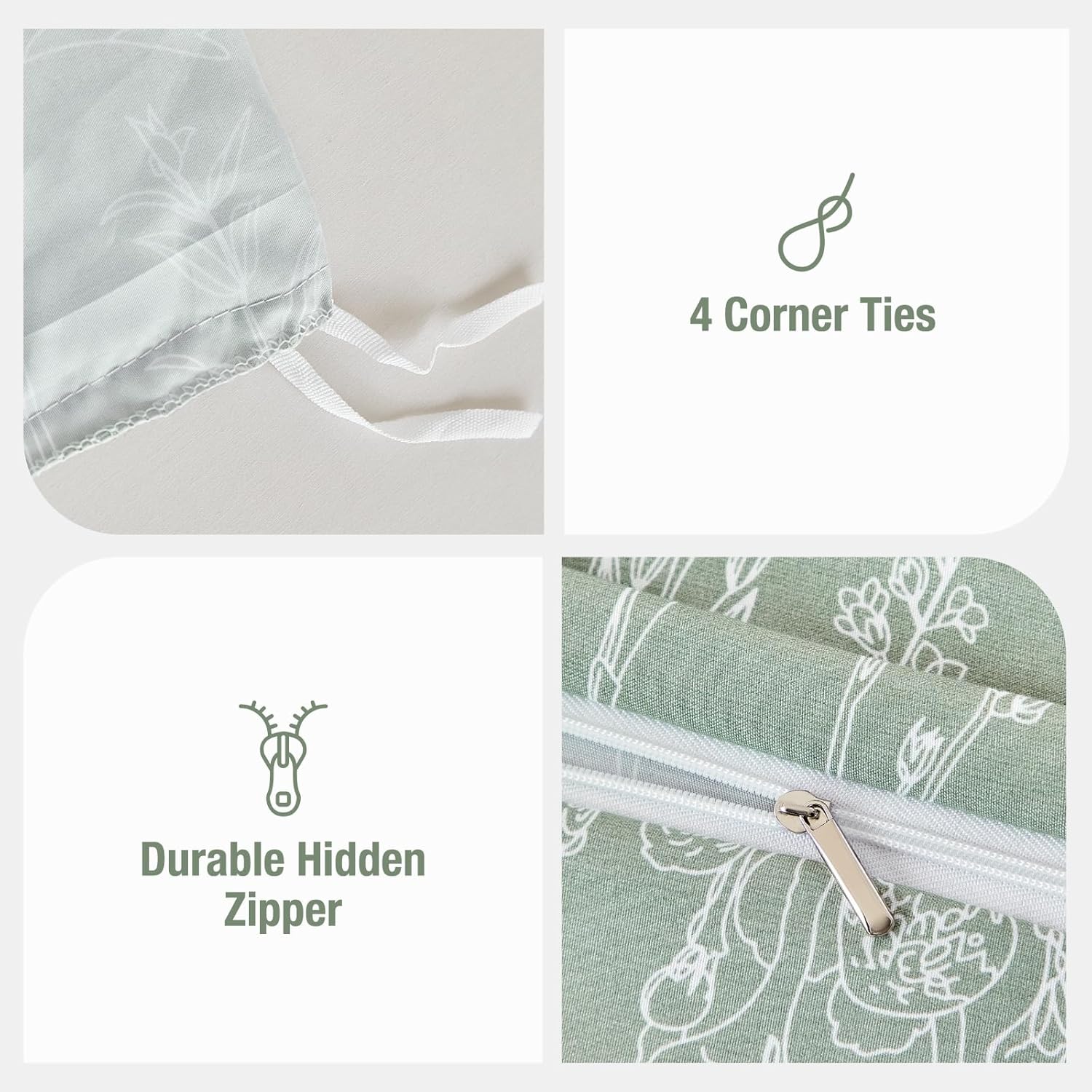 Thumbnail 3 de Tokokimo Sage Green Double Duvet Set 2 Pillowcases 🌿📘