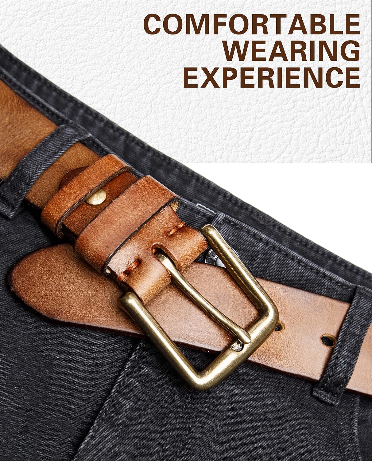 Thumbnail 4 de wolksprong Thicken Full Grain Leather Belt 5mm