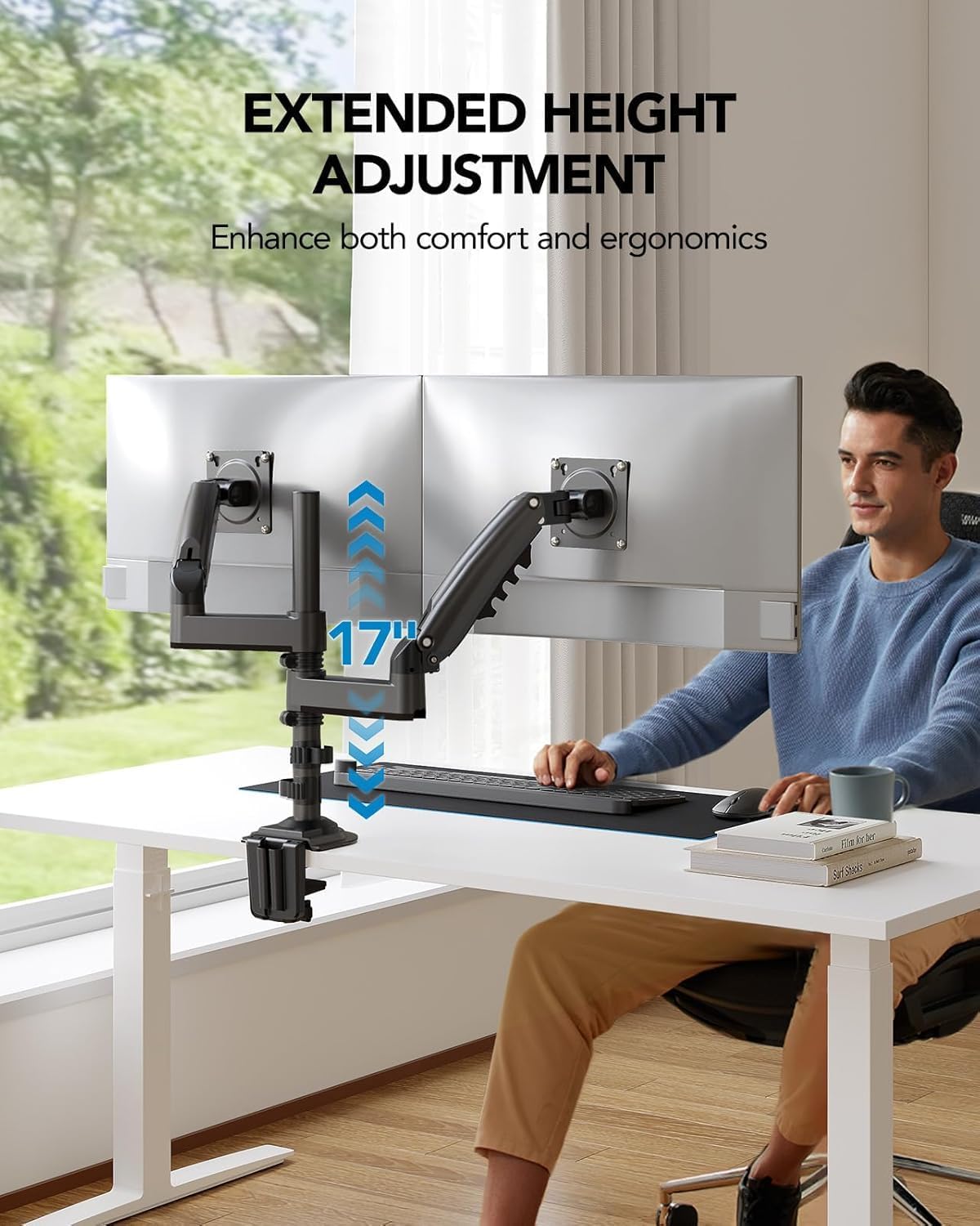 Thumbnail 5 de HUANUO NITROGLIDE Dual Monitor Stand 19.8 lbs