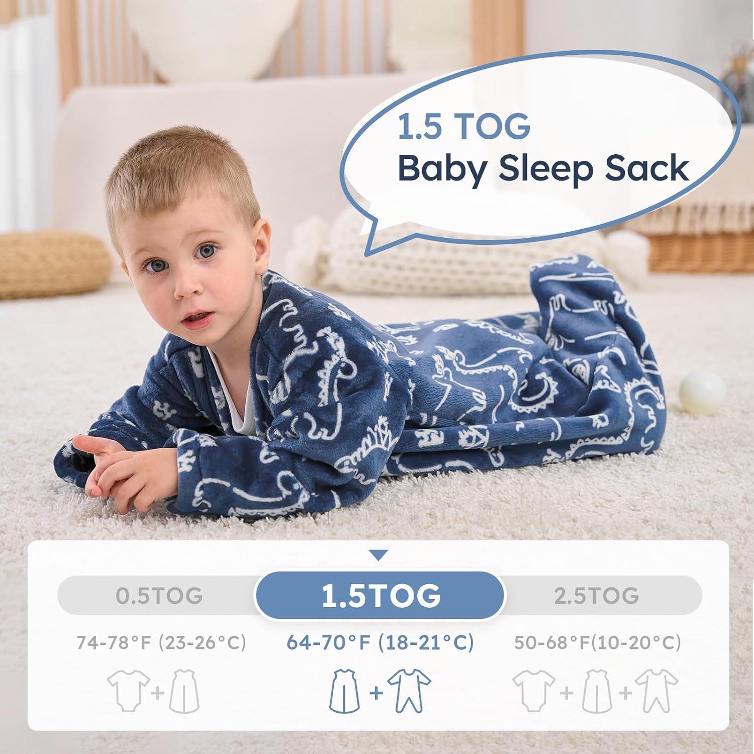 Detalle de Yoofoss Fleece Sleep Sack 1.5 Tog