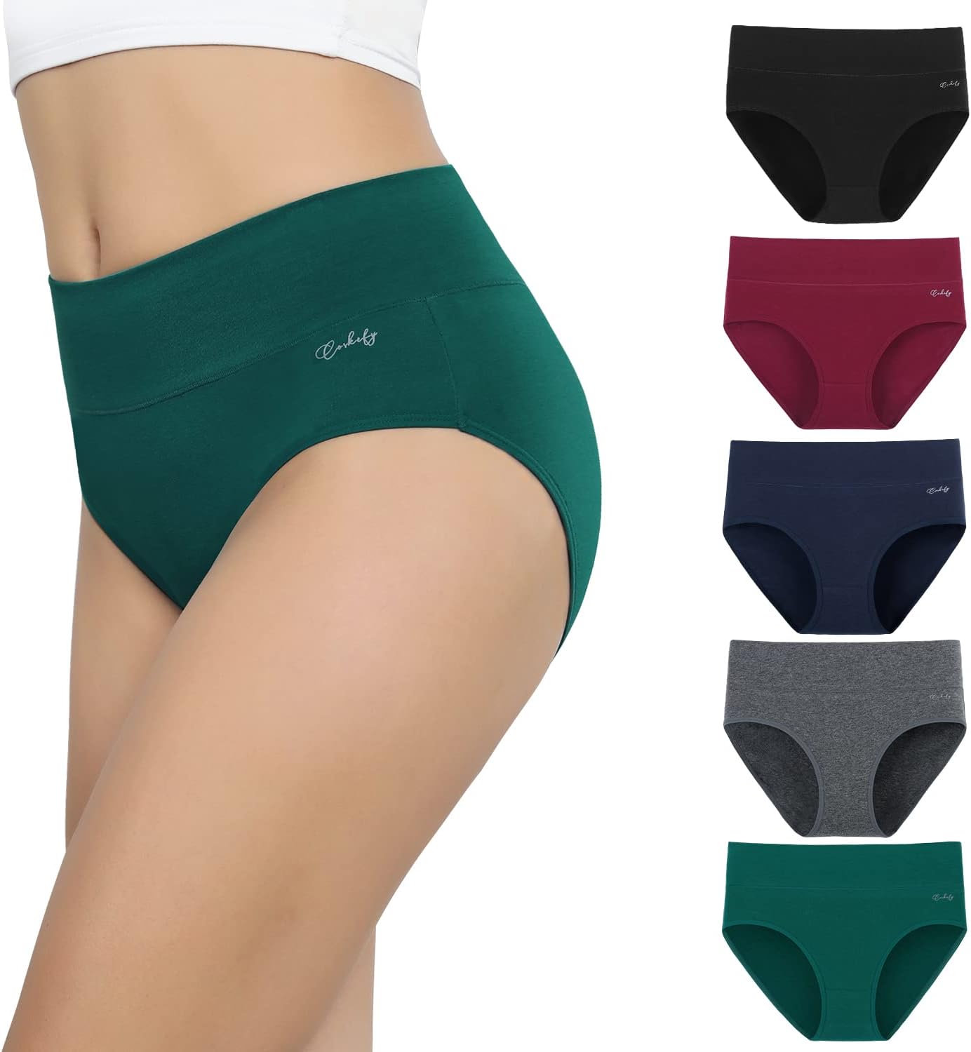 Thumbnail 5 de anqier Damenunterhosen 5er-Pack – Hohe Taille, Baumwolle 🩲