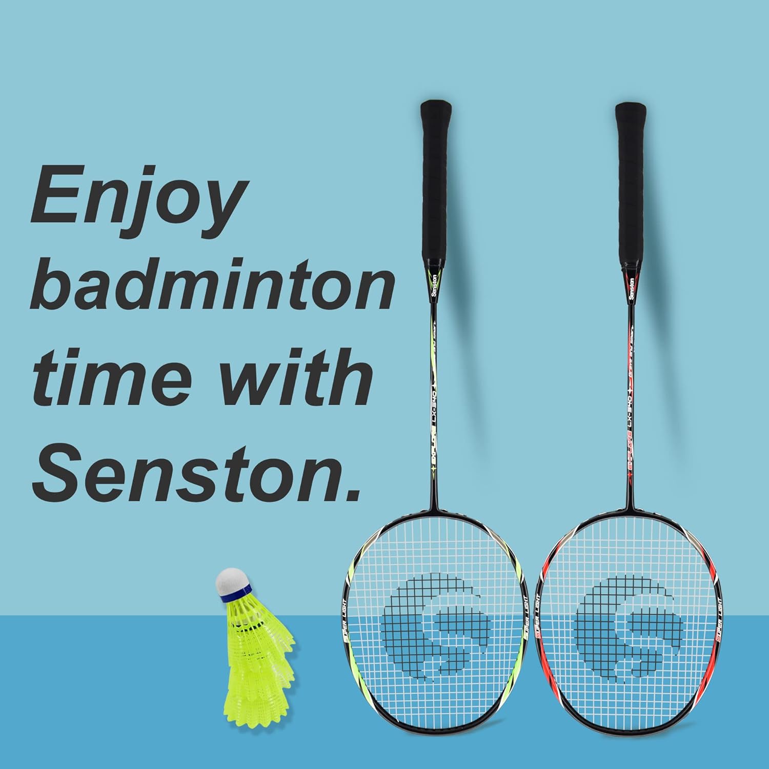 Thumbnail 6 de Senston Graphit Badminton-Set Leichtgewicht – 2 Schläger, T-Joint, Isometrischer Kopf