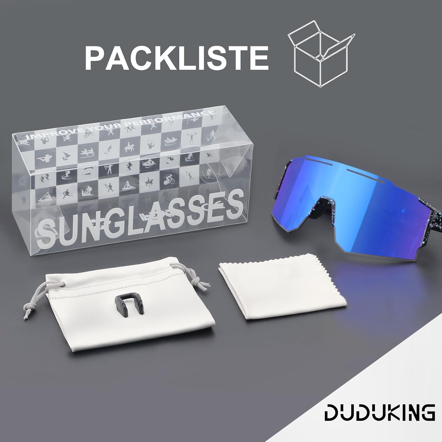 Thumbnail 6 de DUDUKING Fahrrad-Sonnenbrille mit UV400-Schutz und Baseball-Brillenrahmen (31 g)