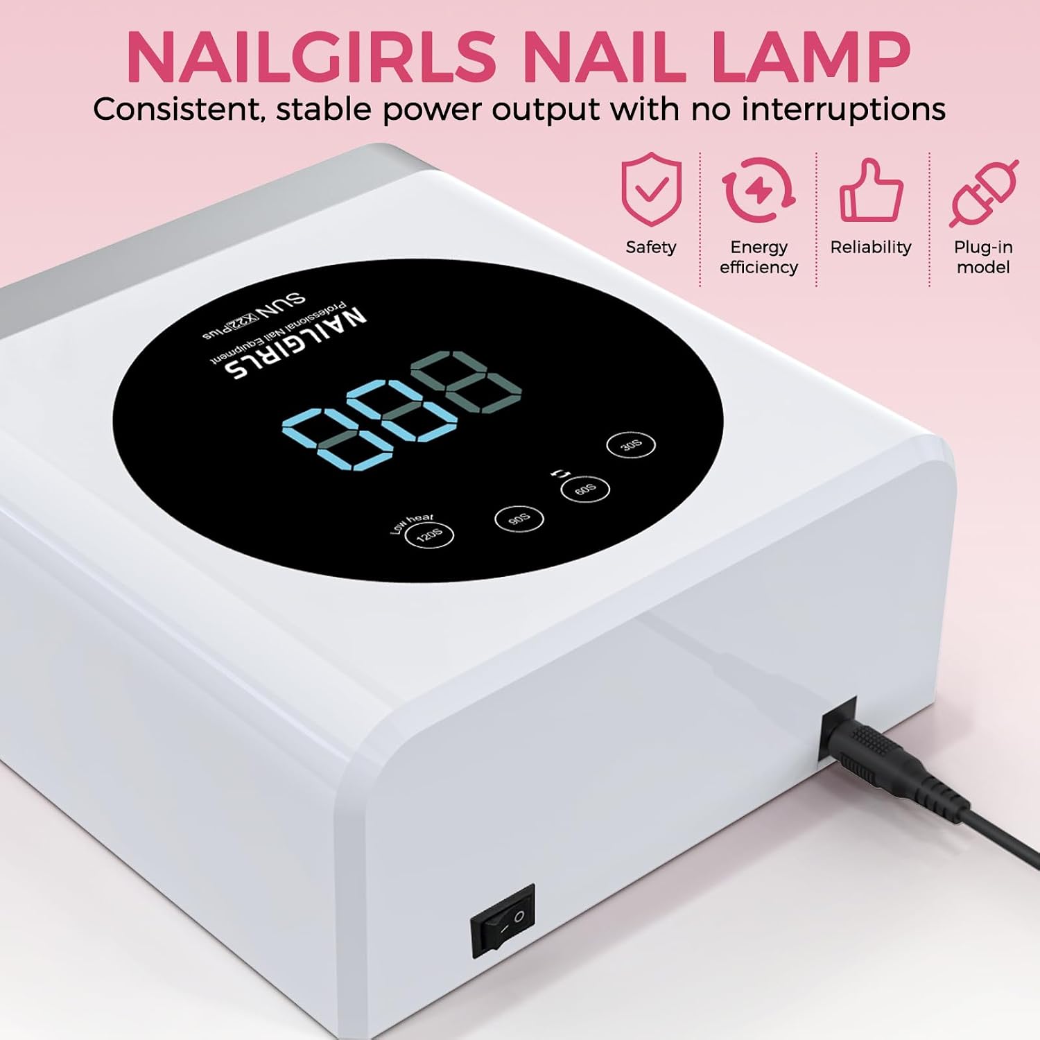 Thumbnail 6 de NAILGIRLS Non-rechargeable Plug-in Nail Dryer, 150W UV LED Nail Lamp with Sensor