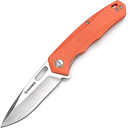 Harnds Navaja plegable Castor CK6118 con hoja AUS-8 y mango G10, 123 g, naranja