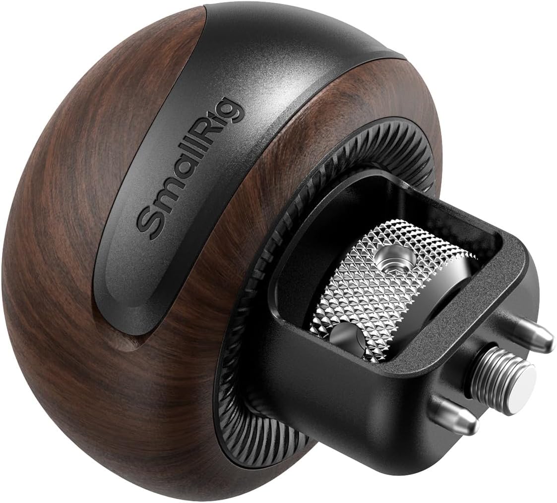 Detalle de SMALLRIG 5926 mini-zijhandgreep van hout met 1/4"-20-aansluiting