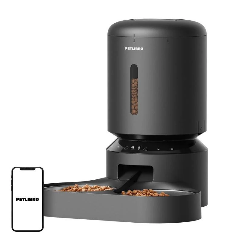 Detalle de petlibro Granary PL-AF103-36B, dispensador Wi-Fi de 5 L con doble plato