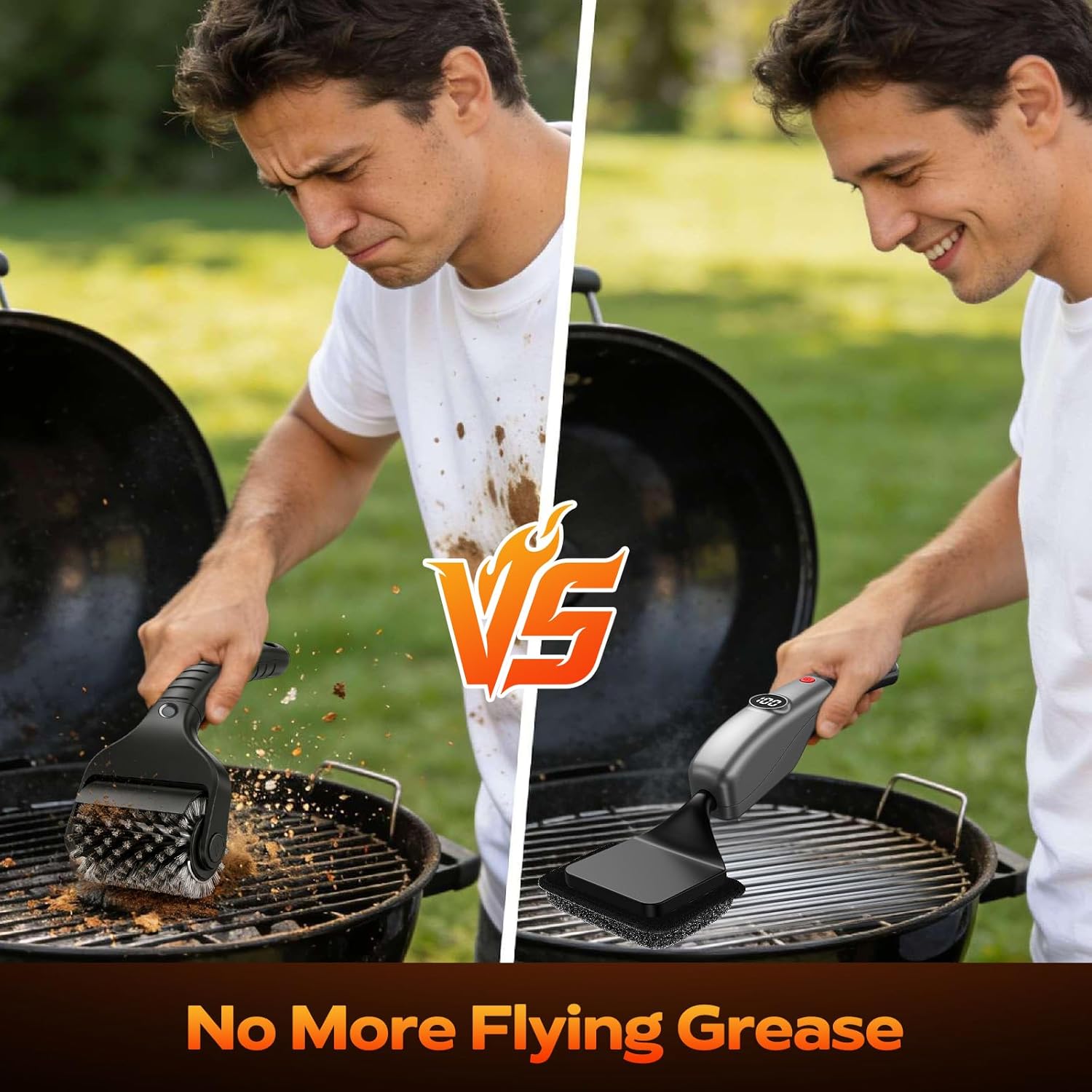 Thumbnail 2 de Reciprocating Electric Grill Brush (3 Heads) by KSNLM — Fire-Resistant, Cordless Grill Cleaner