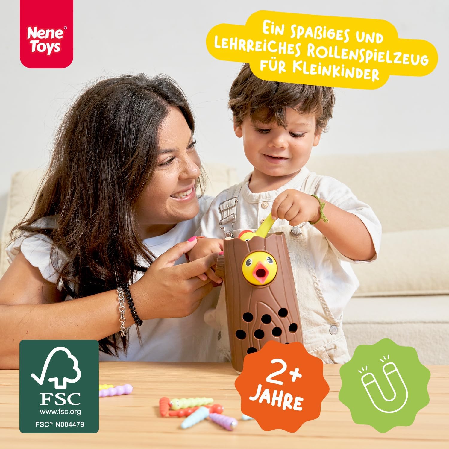 Detalle 2 de Nene Toys Kleiner Specht Magnetspielzeug 2 Jahre