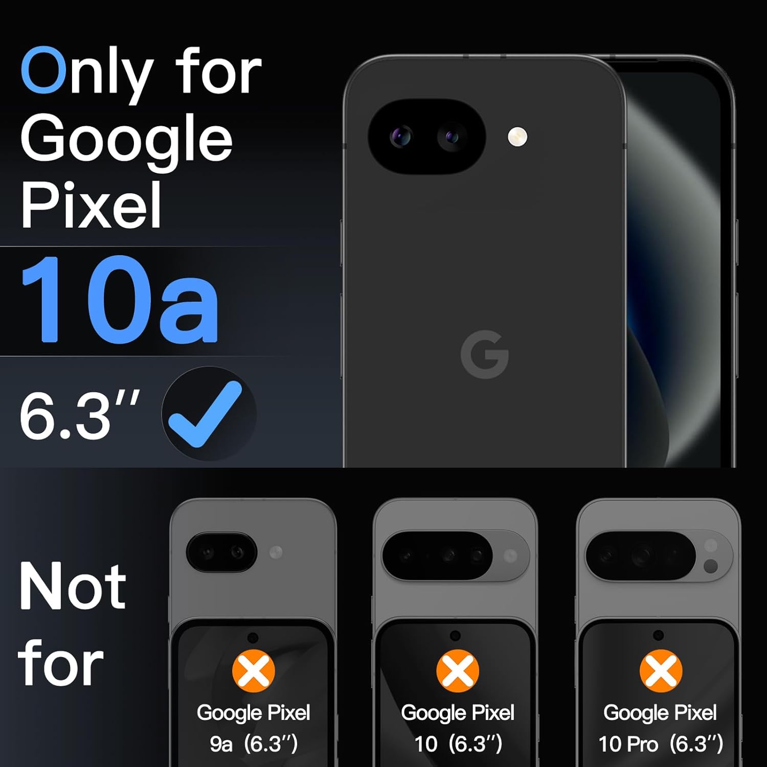 Thumbnail 1 de JETech Screen Protector for Google Pixel 10a (3-Pack) – 9H Tempered Glass with Easy Installation Tool
