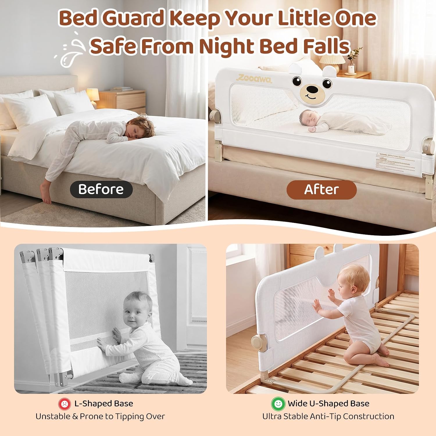Detalle de Foldable Toddler Bed Rail, 71-inch