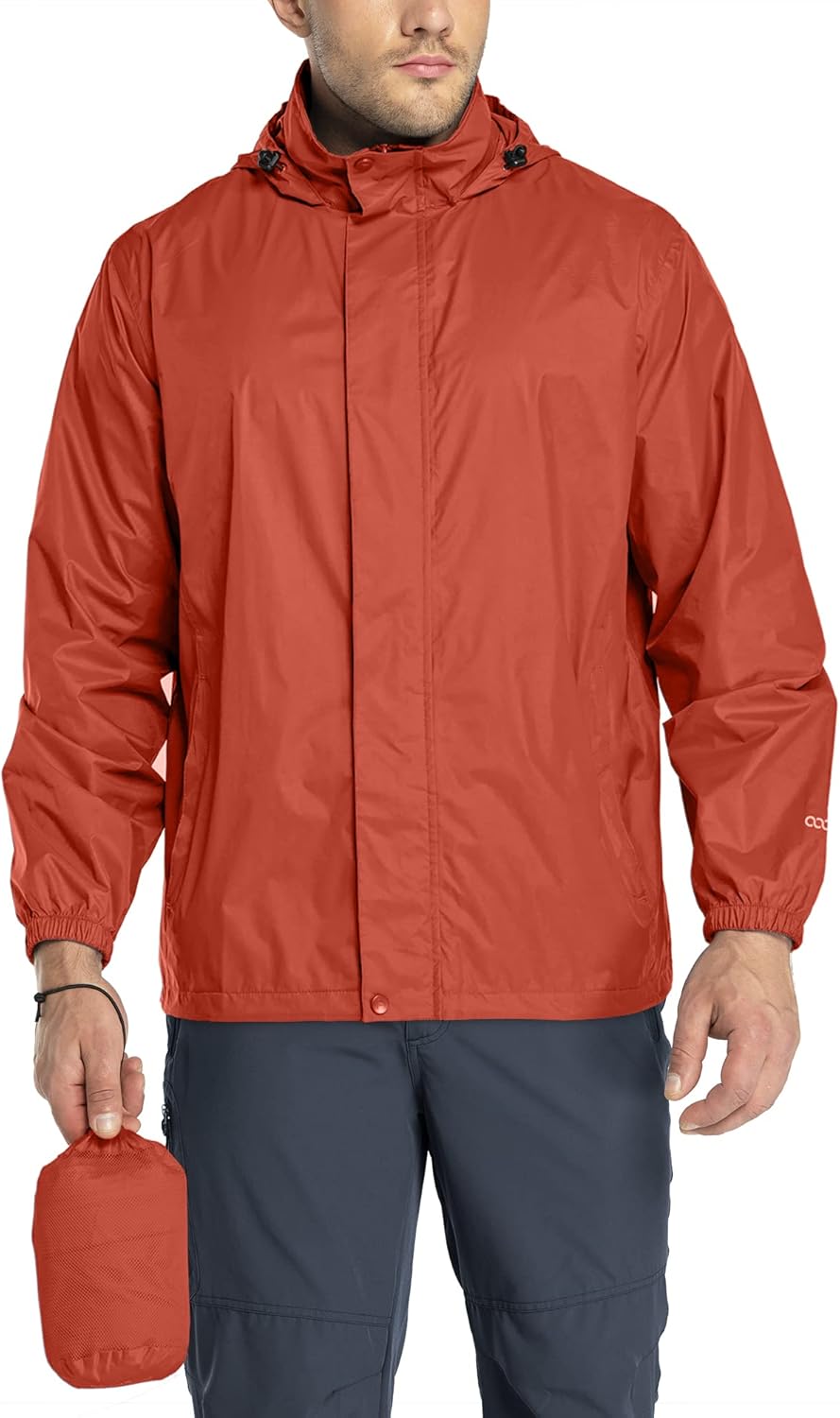 Detalle de 33,000ft Men's Lightweight Waterproof Outdoor Jacket with Packaway Hooded Rain Shell