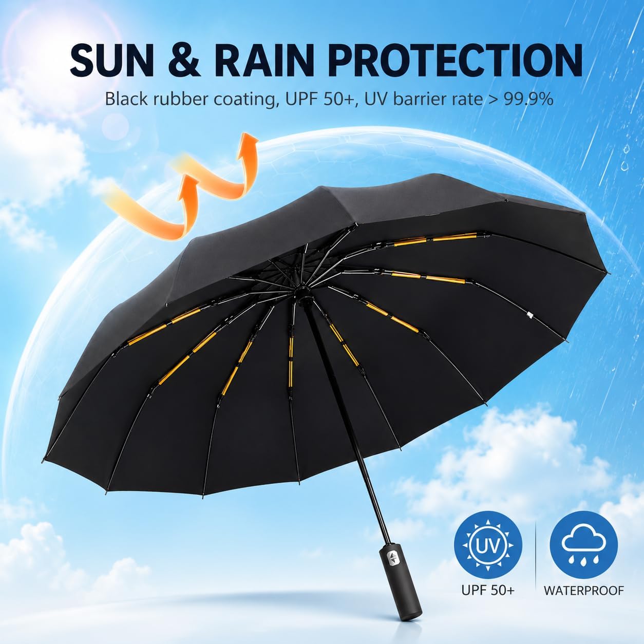 Thumbnail 4 de Exquisgoods 24K Windproof Travel Umbrella 24 ribs