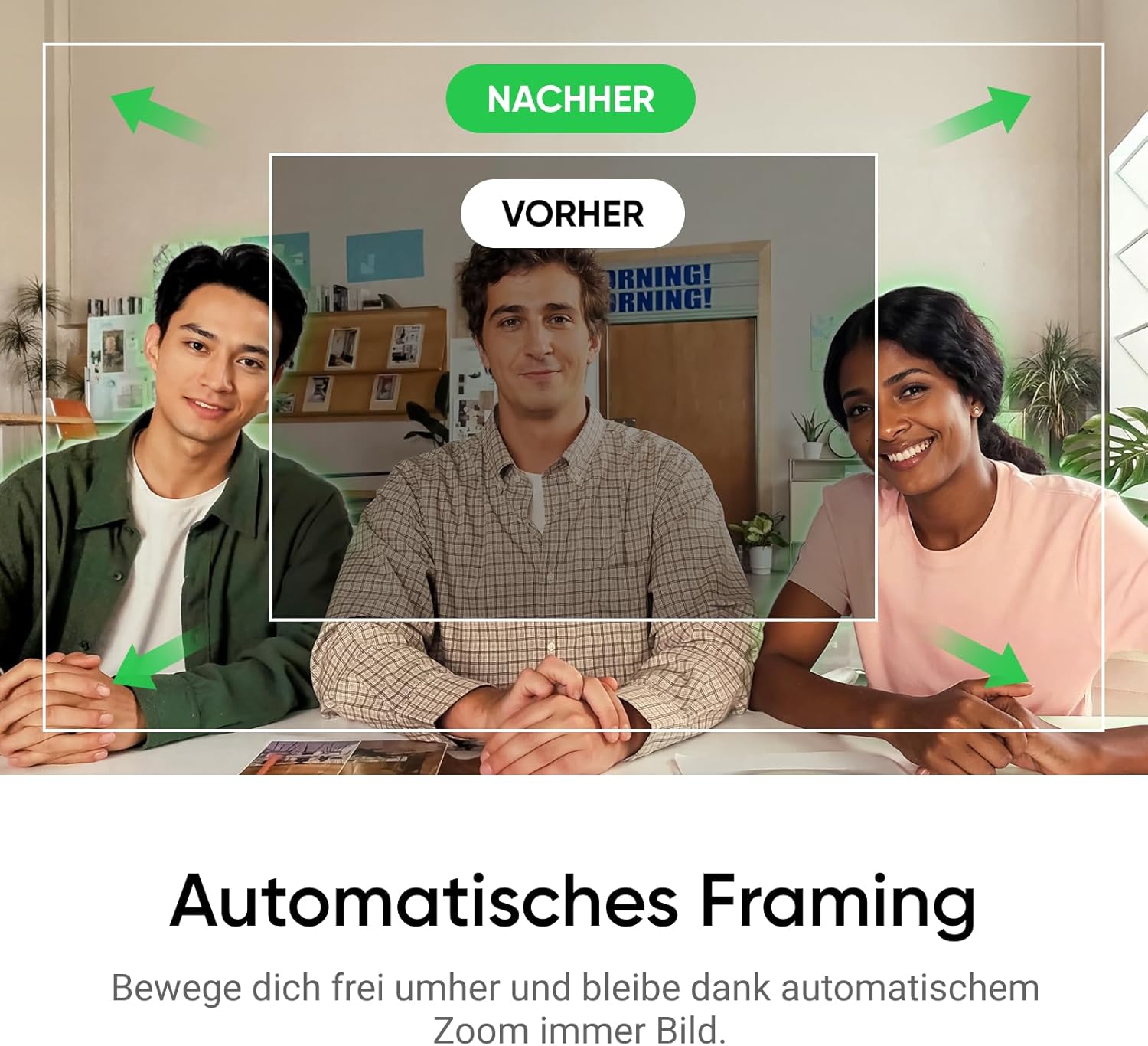 Thumbnail 4 de Insta360 Link 2C Standard Bundle Graphitschwarz – 4K Webcam mit Auto-Framing, KI-Geräuschunterdrückung und Gestensteuerung