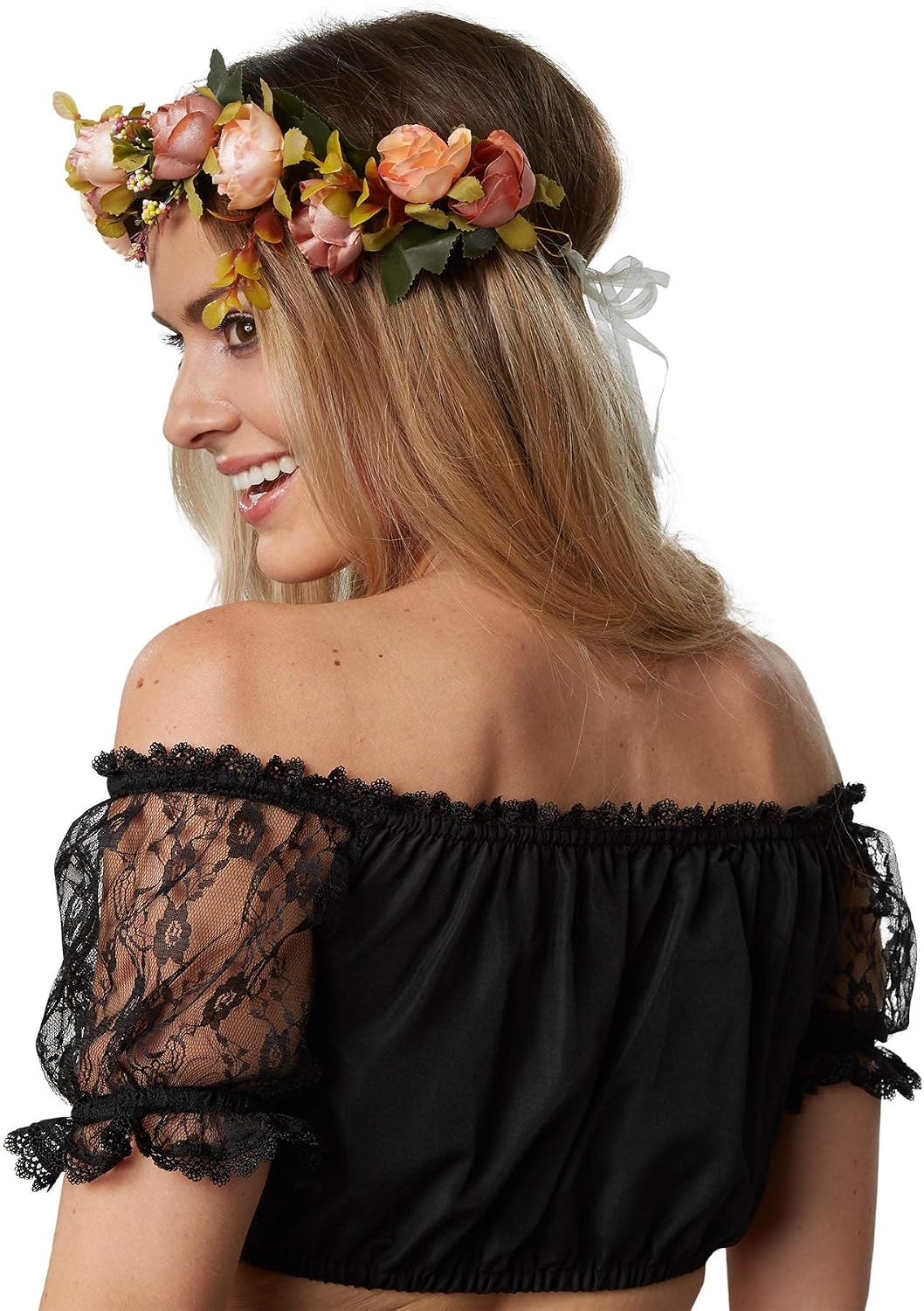 Thumbnail 3 de Dressforfun Maria dirndlblouse met Carmen-hals en kanten ruches