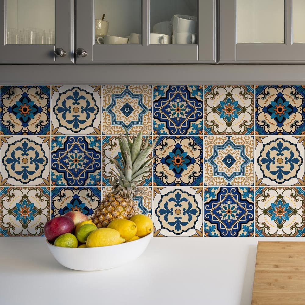 Thumbnail 1 de RE-COVERTILES – Stickers Carrelage PVC 15x15 cm (12 pièces) pour cuisine et salle de bain