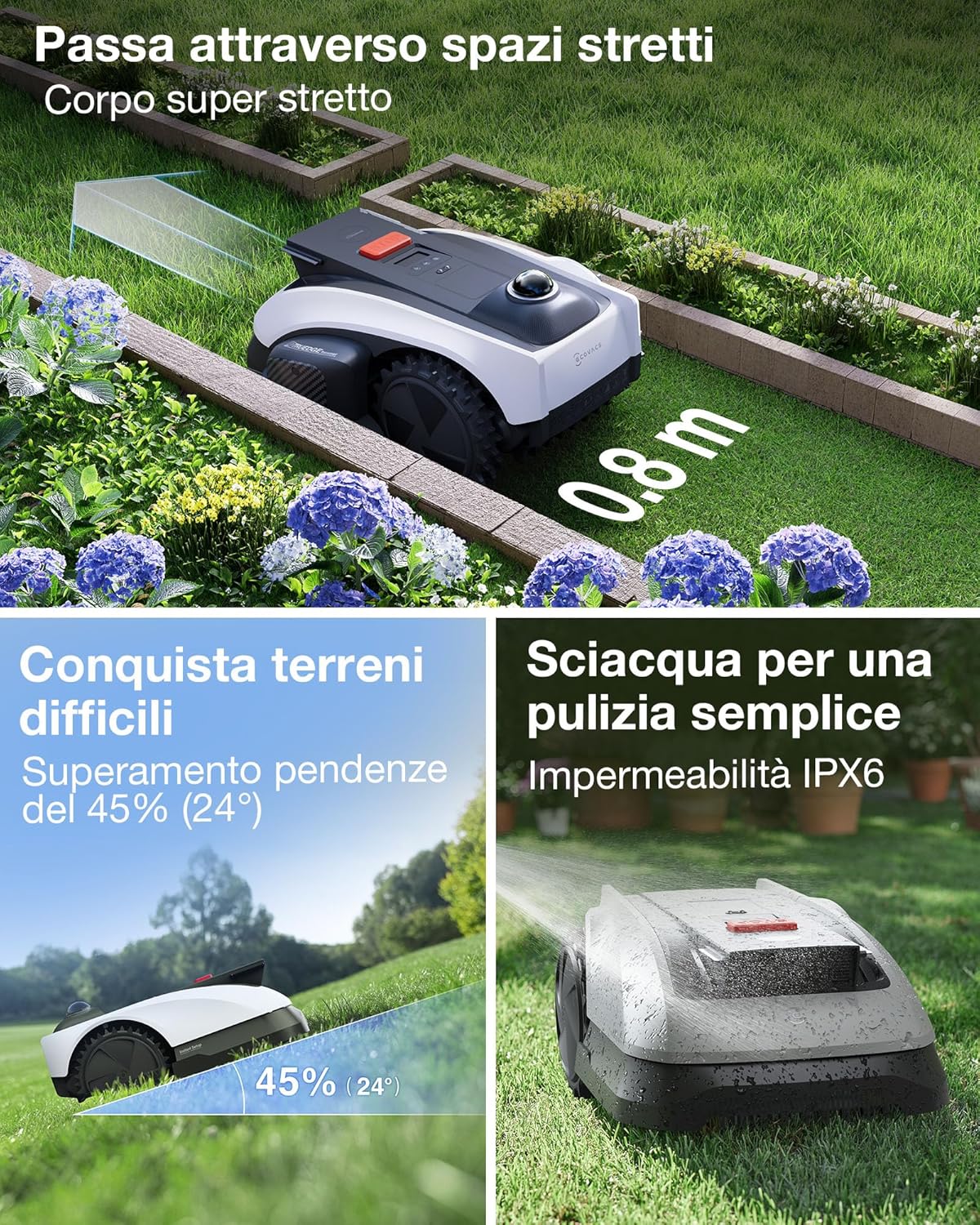 Thumbnail 5 de ECOVACS GOAT O1200 LiDAR PRO Care Kit – robot tosaerba senza cavo perimetrale, fino a 1.200 m²