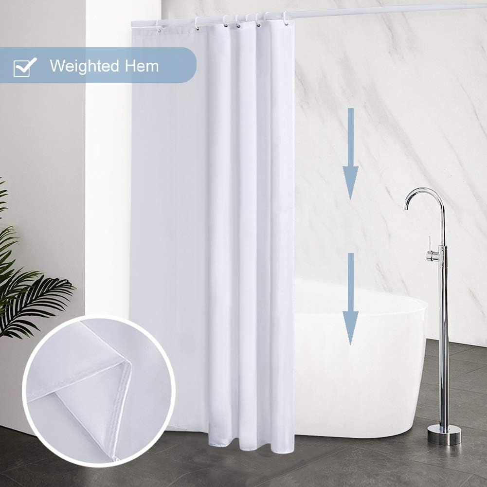 Detalle de Furlinic Tenda Doccia Anti-Muffa in Tessuto di Poliestere 120x200 cm con 8 Ganci – Liquida l’umidità, Facilità di Lavaggio