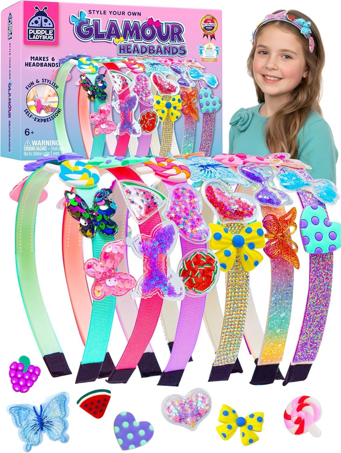 Detalle de PURPLE LADYBUG headband making kit for kids