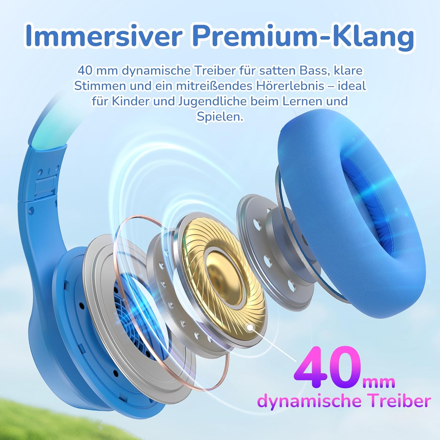 Thumbnail 4 de EarFun Bluetooth Kinder Kopfhörer 120H Akku