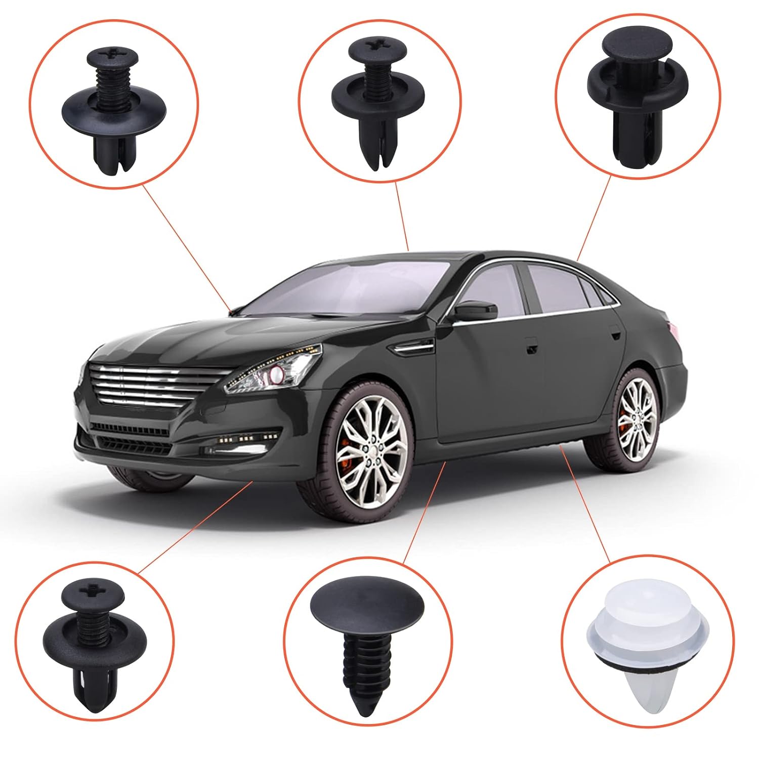 Detalle de Preciva Car Retainer Clips 140pcs — Universal Nylon Fasteners in 6 Sizes
