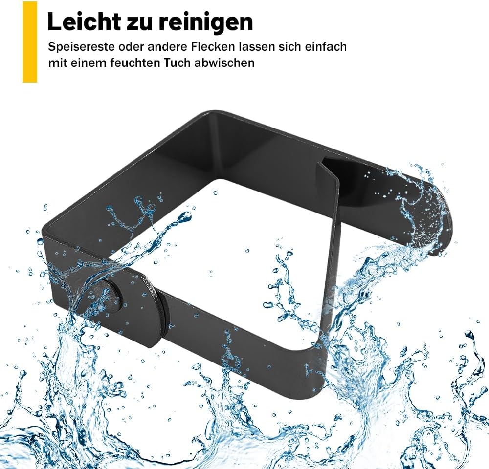 Detalle de Aongray Tischdeckenklammern Edelstahl – 8 Stück, Schwarz, Tischclips für Plattenstärke bis 3 cm