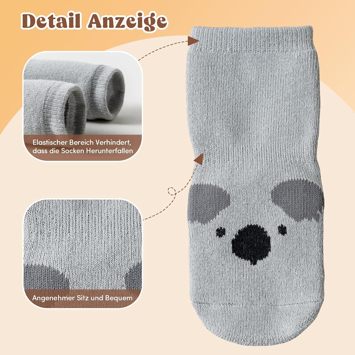 Thumbnail 5 de SockWaddles Stoppersocken Kinder & Baby – 5 Paar ABS Antirutschsocken aus Baumwolle (Jungen & Mädchen Crew)