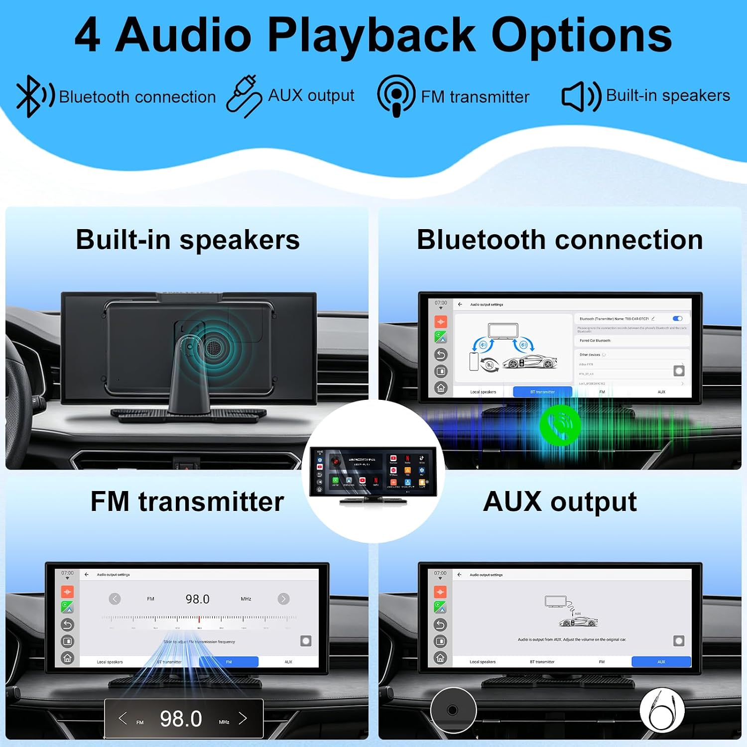 Thumbnail 5 de 2026 11 inch CarPlay Screen with Built-in Apps and 1080P Backup Camera