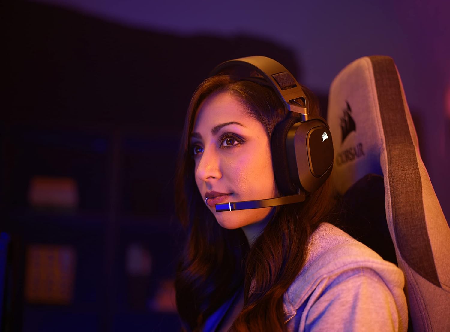 Detalle 2 de Corsair HS80 RGB WIRELESS Auriculares Inalámbricos 🎮 Multiplataforma