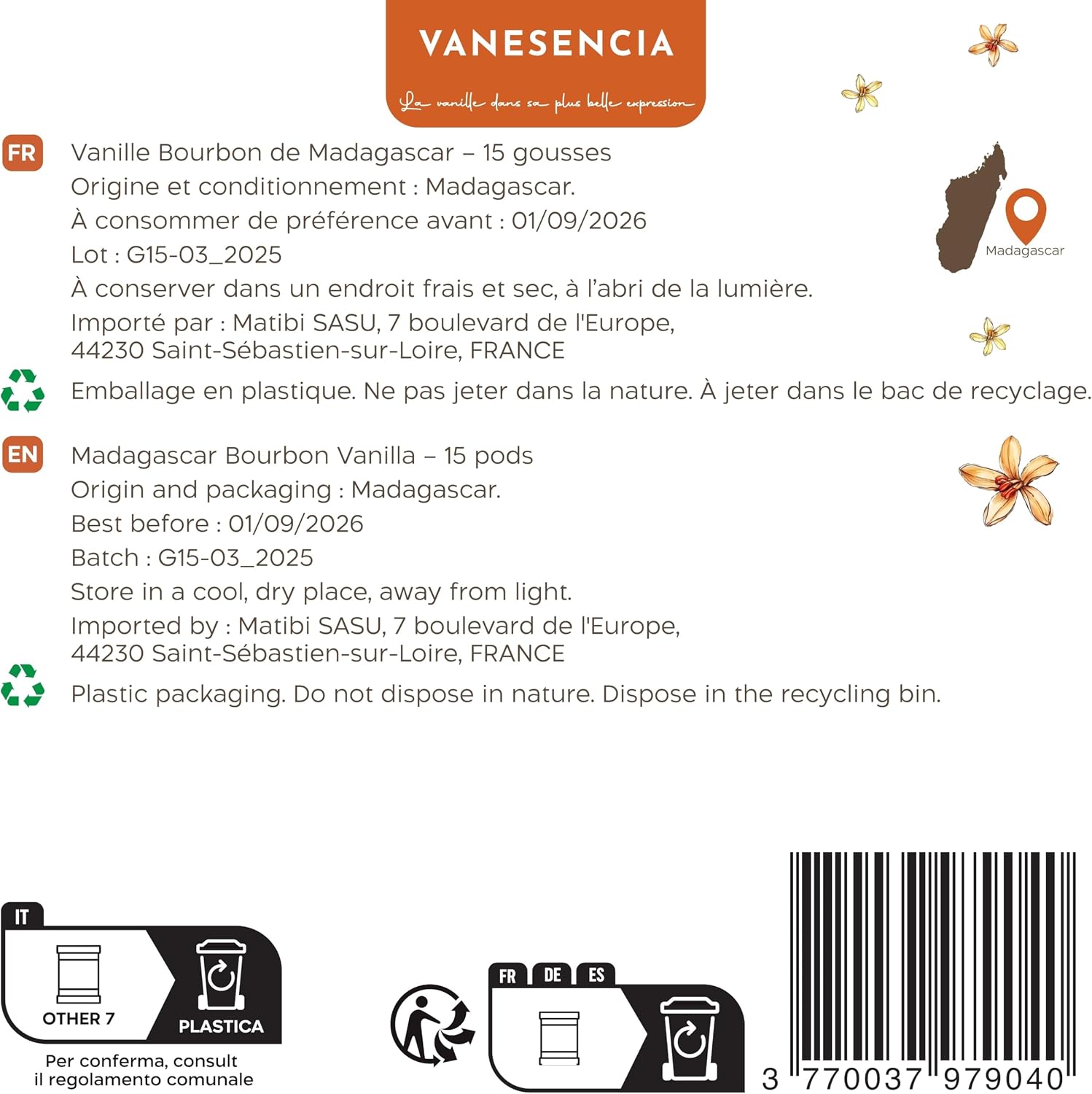Thumbnail 6 de 15 Gousses de Vanille XL 15-18cm – Vanille Bourbon Gourmet Madagascar par Vanesencia