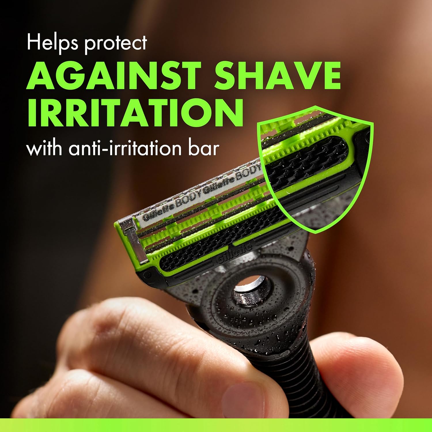 Detalle de GilletteLabs Body + Intimate Razor Blade Refills (10 Cartridges) with Triple Defence System