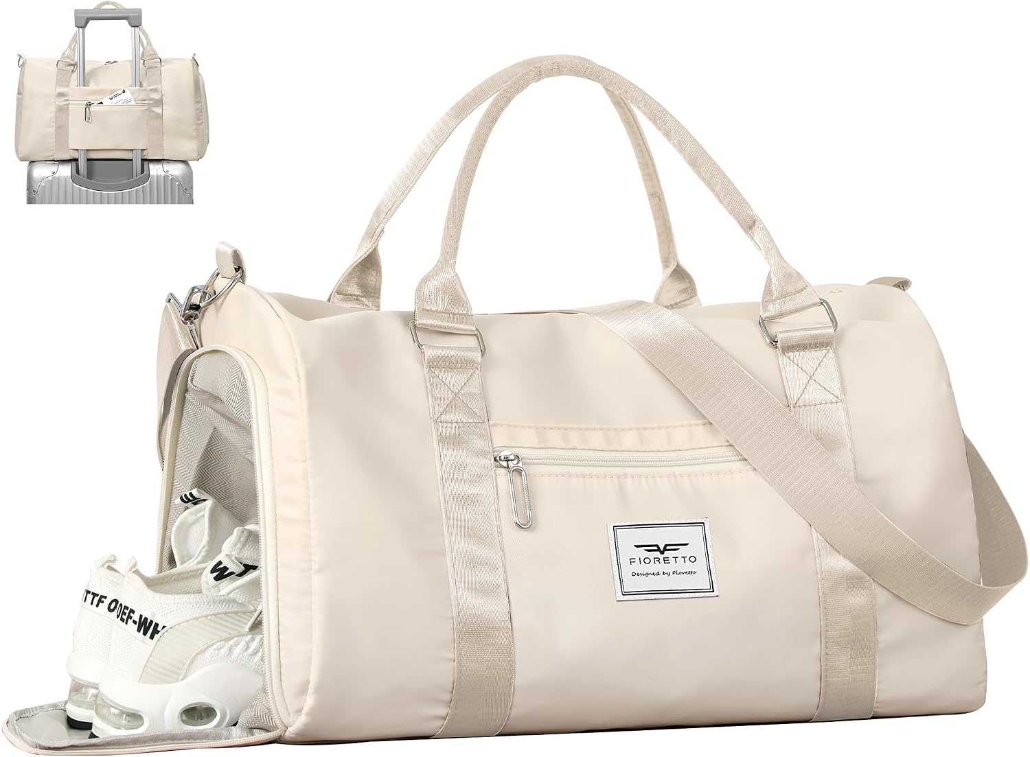 Detalle de FIORETTO Womens Gym Sports Bag with Shoe Compartment