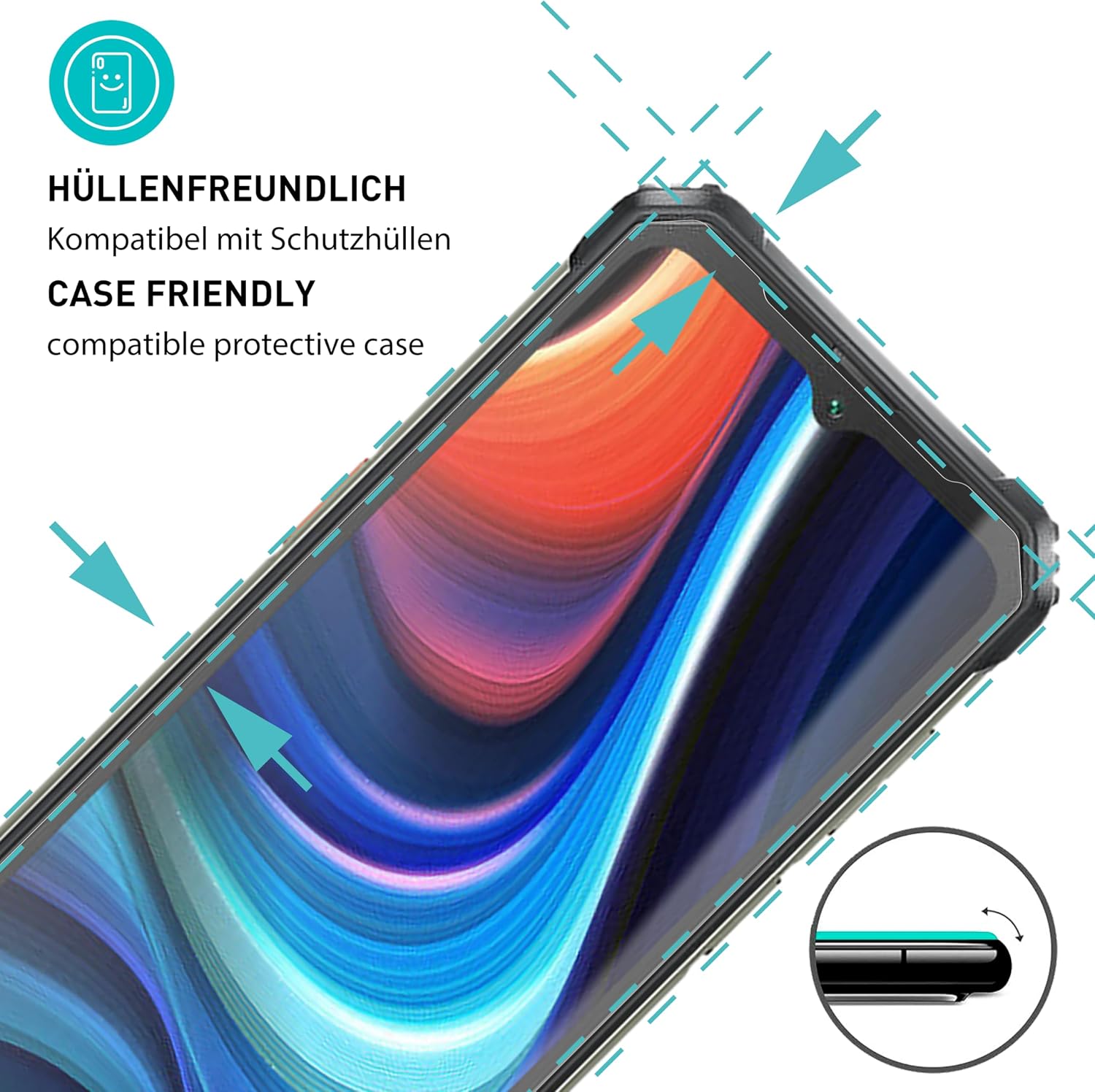 Detalle 2 de SmarTect Tempered Glass Screen Protector for Blackview BV9200, BV6200 & BV 6200 Pro, 3-Pack