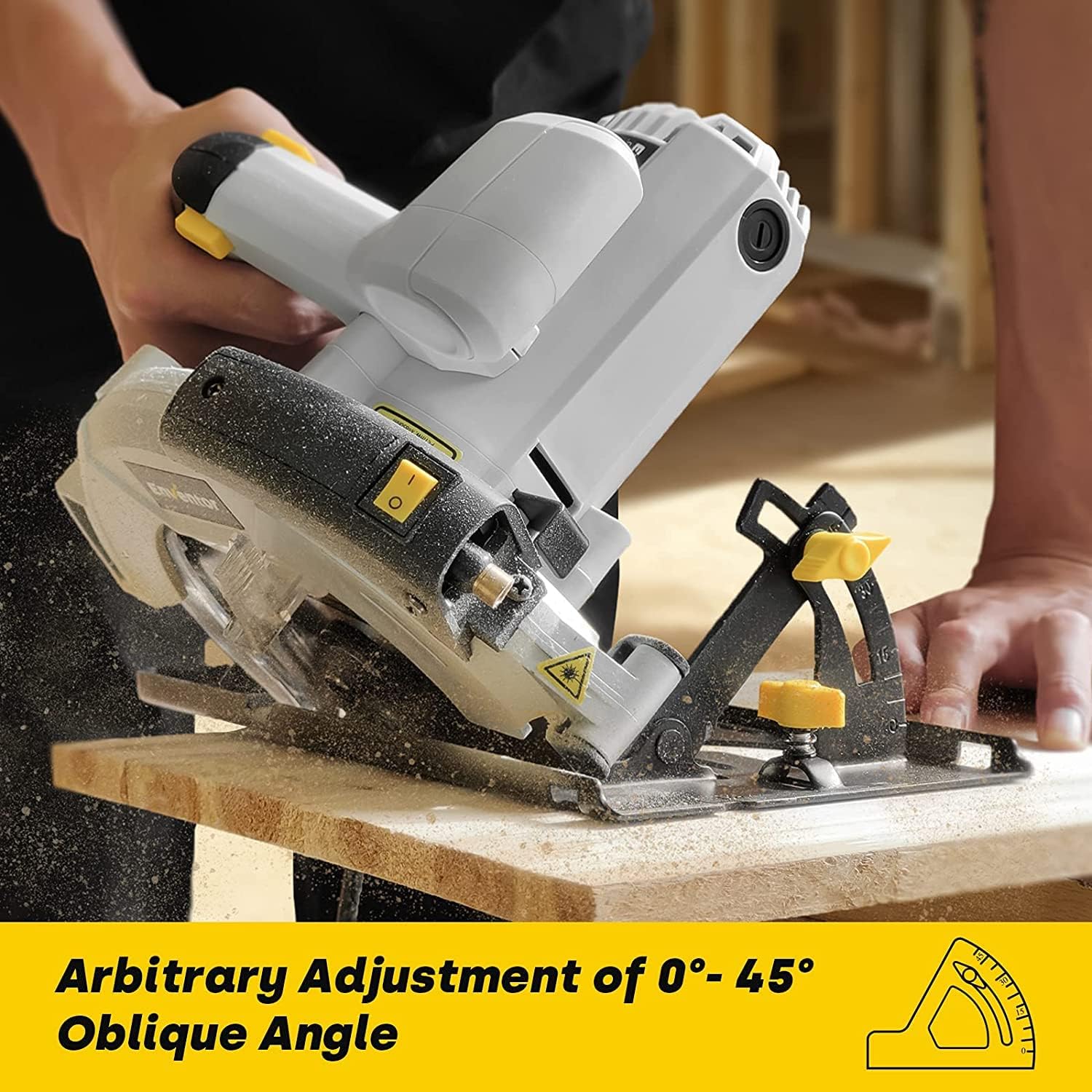 Detalle de Enventor Enventor Circular Saw (1200W) with Laser Guide, 185mm Blades and Adjustable Depth