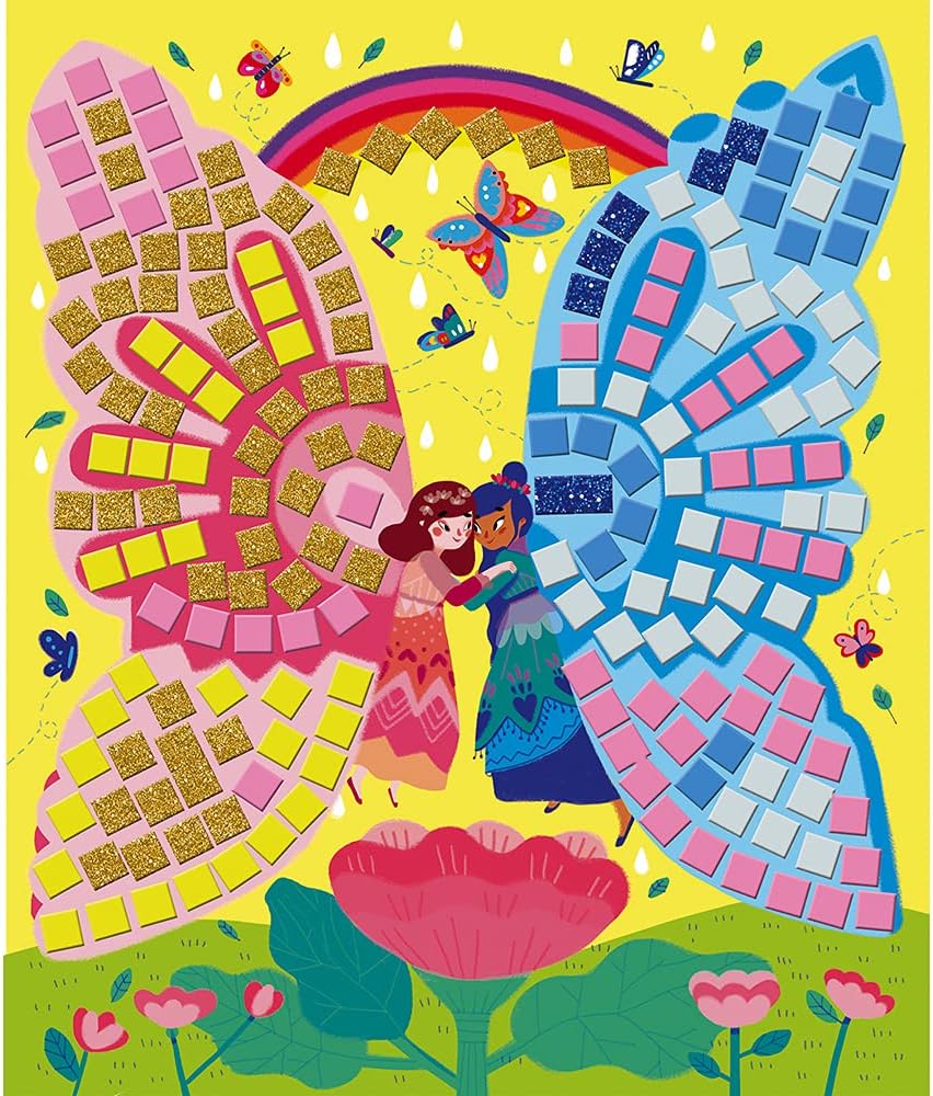 Detalle de Janod Coffret Mosaïques en Mousse « Fées » (Les Ateliers du Calme) – kit loisirs créatifs dès 5 ans, J07960