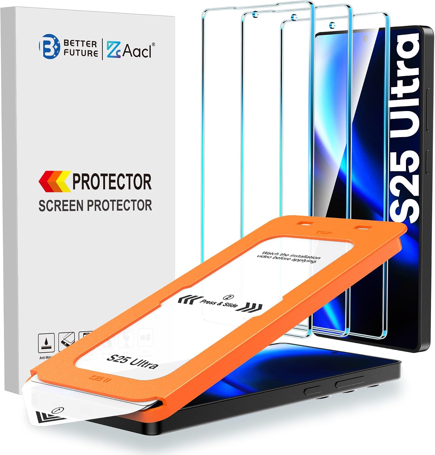 Detalle de AACL 3-Pack Samsung Galaxy S25 Ultra Screen Protector 9H