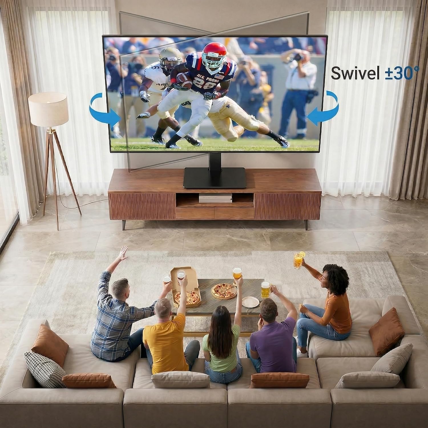 Thumbnail 3 de PERLESMITH PSTVS13 Universal TV Stand 99lbs swivel