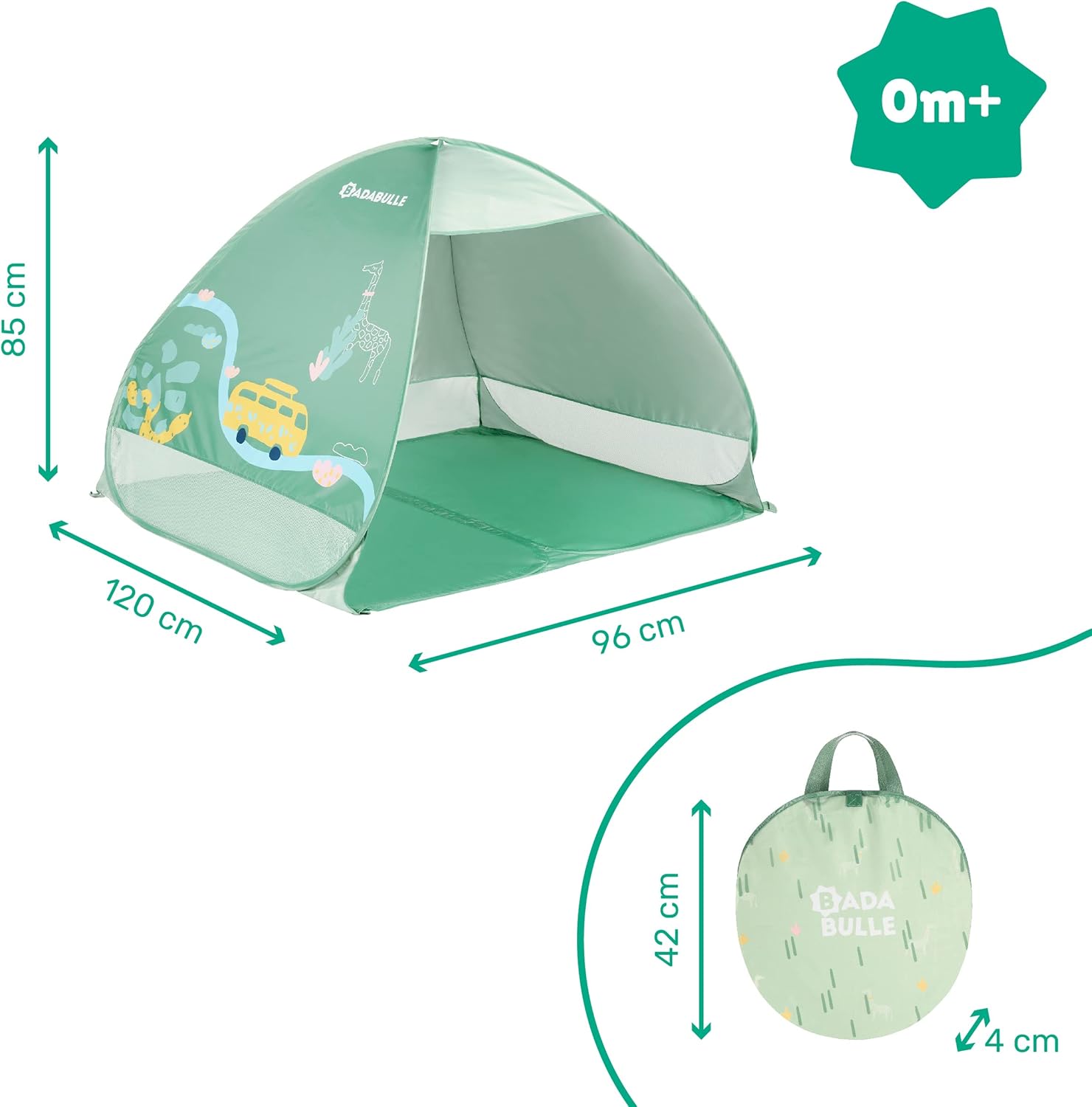 Detalle de Badabulle Tenda di protezione UV SPF50+ Pop-Up: grande tenda anti-UV per spiaggia e giardino