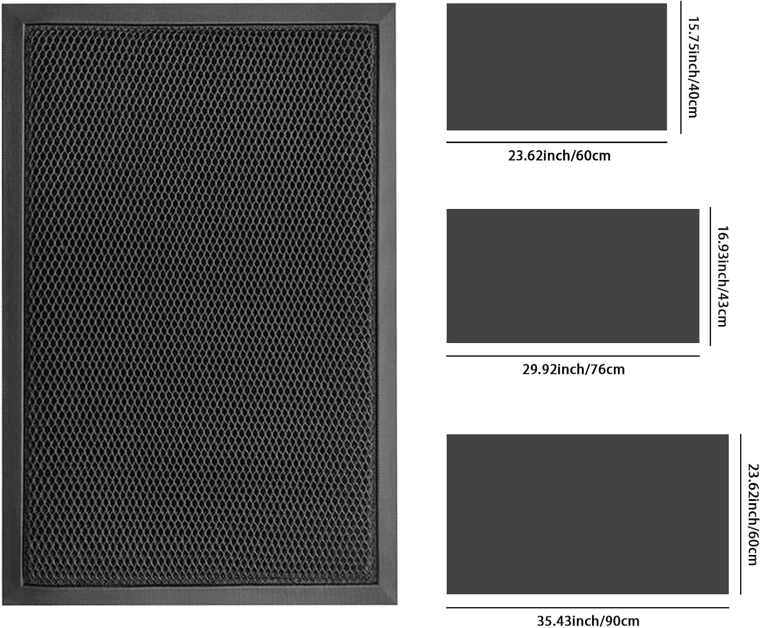 Detalle de Nicoman deurmat voor buiten 43 x 76 cm, zwart, antislip