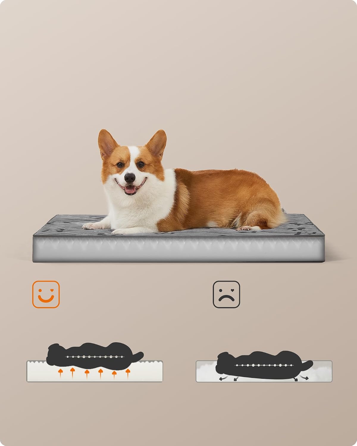 Detalle 2 de FEANDREA BASCO Collection PGW242G01 Orthopaedic Dog Bed, L, Egg-Crate Foam