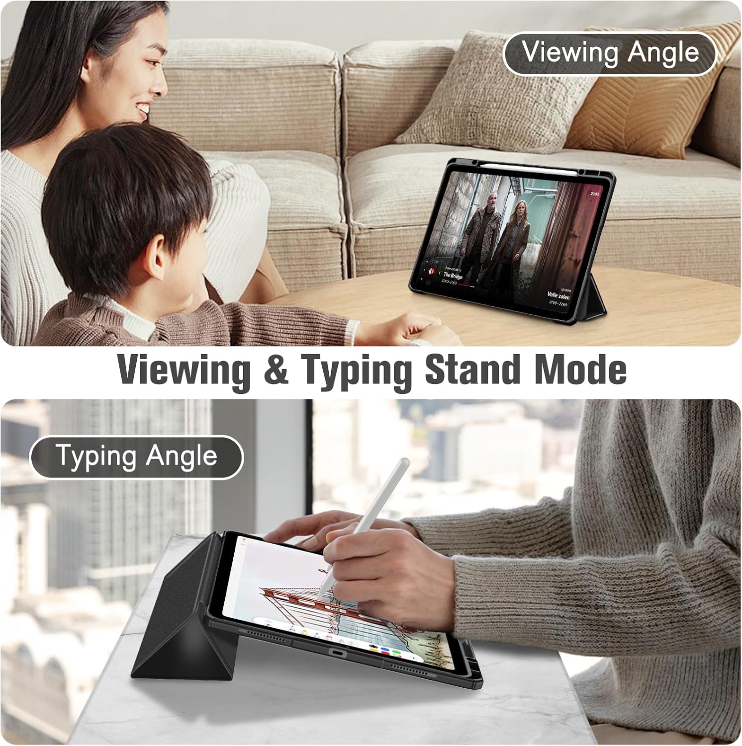 Thumbnail 2 de Fintie Hybrid Hülle für iPad Air 13 Zoll M4/M3/M2 (2024–2026) mit Stifthalter – Stoßfeste Schutzhülle mit Transparenter Rückseite