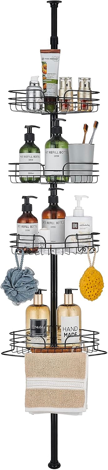 Detalle de DUFU Étagère de douche d'Angle télescopique 73-265 cm