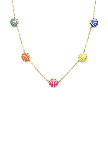 Detalle de SINGULARU Collar Mujer Conchas Enamel bañado en oro 18kt