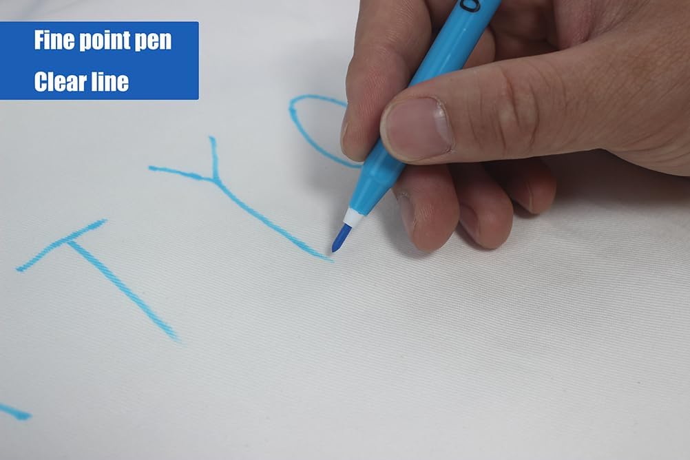 Detalle de OZXTYO Washable Fabric Marking Pens, 5-Pack Blue Fine-Point Set