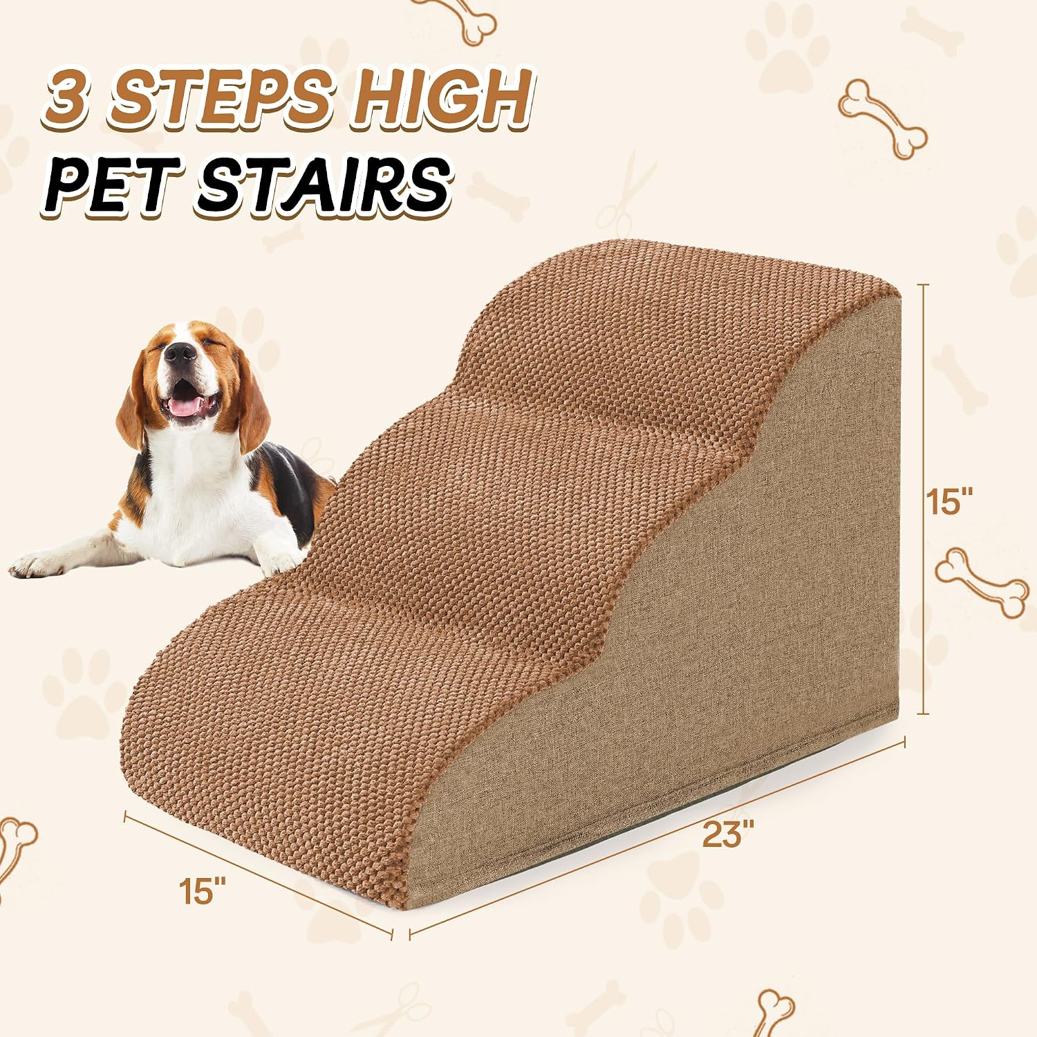 Detalle 2 de ROMROL Dog Stairs 58x38x38cm 3-Step
