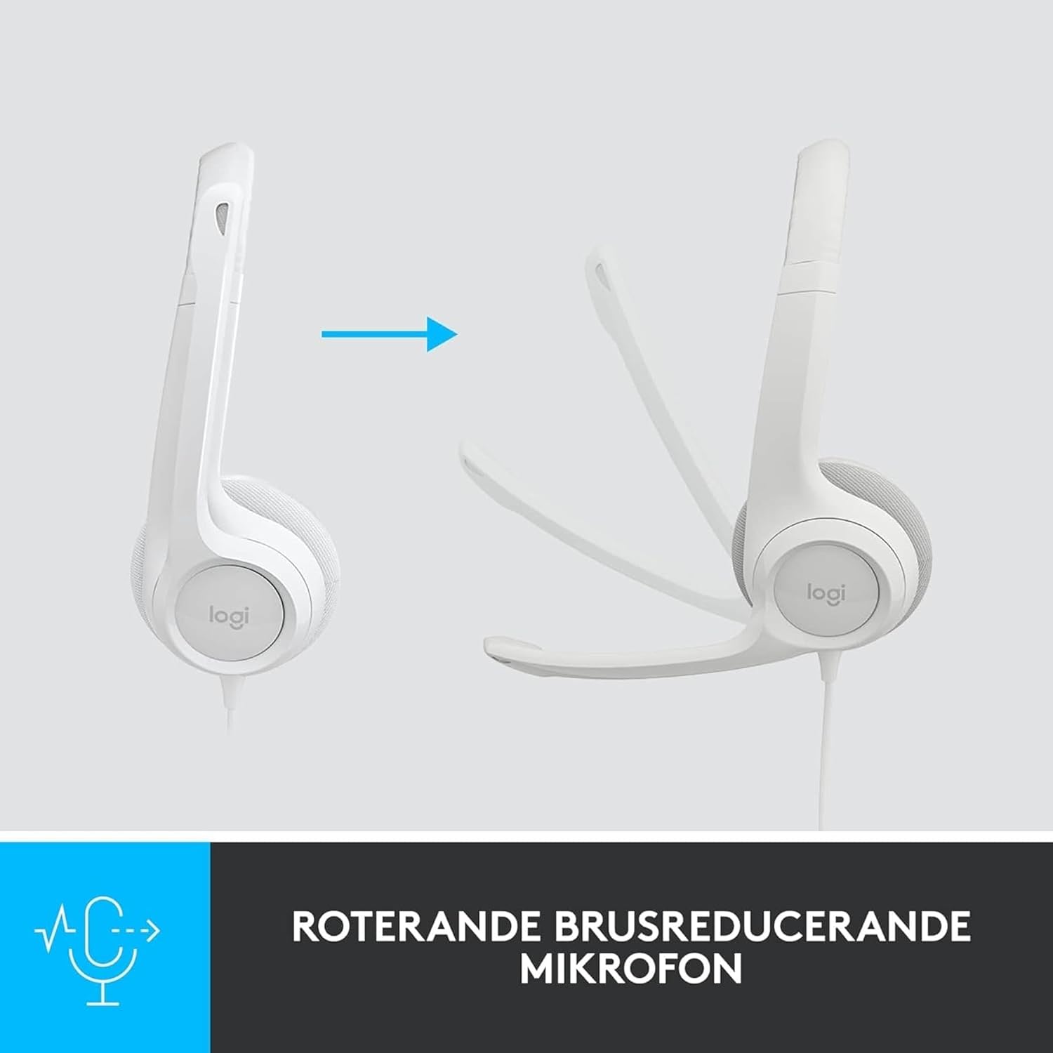 Thumbnail 2 de Logitech H390 kabelgebundene USB-A Headset für PC & Laptop mit Noise-Cancelling Mikrofon (Inline-Steuerung) – Weiß